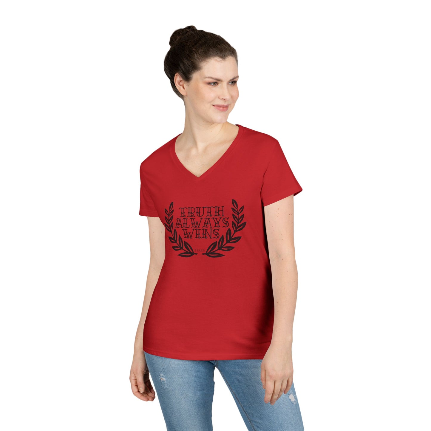 LOGO Truth Wins - Ladies' V-Neck T-Shirt