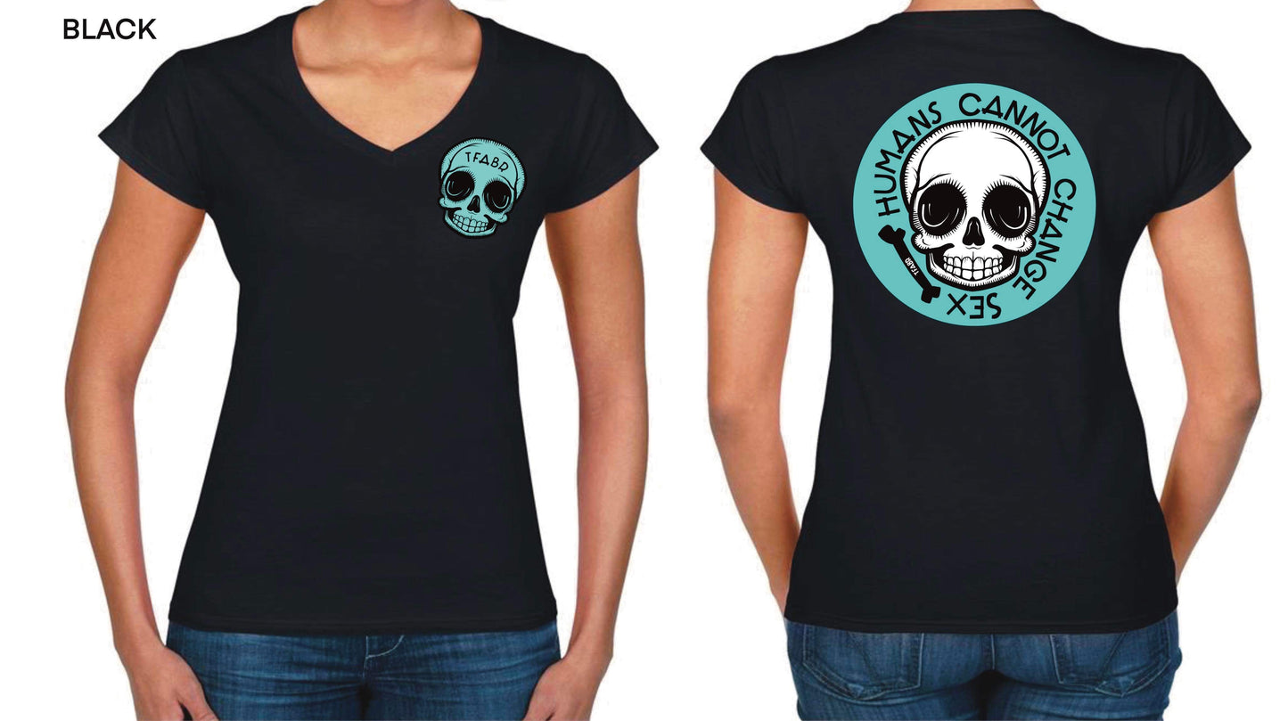 Humans Front&Back V-Neck Ladyfit Tee