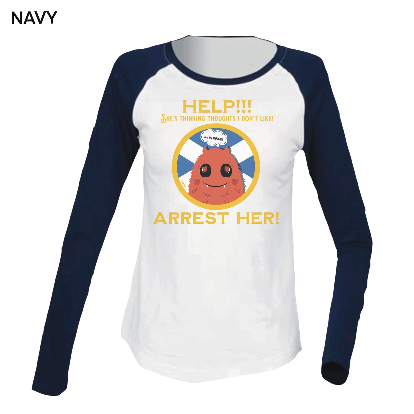 Arrest Scotland Skinnifit Baseball LongSleeve Tee