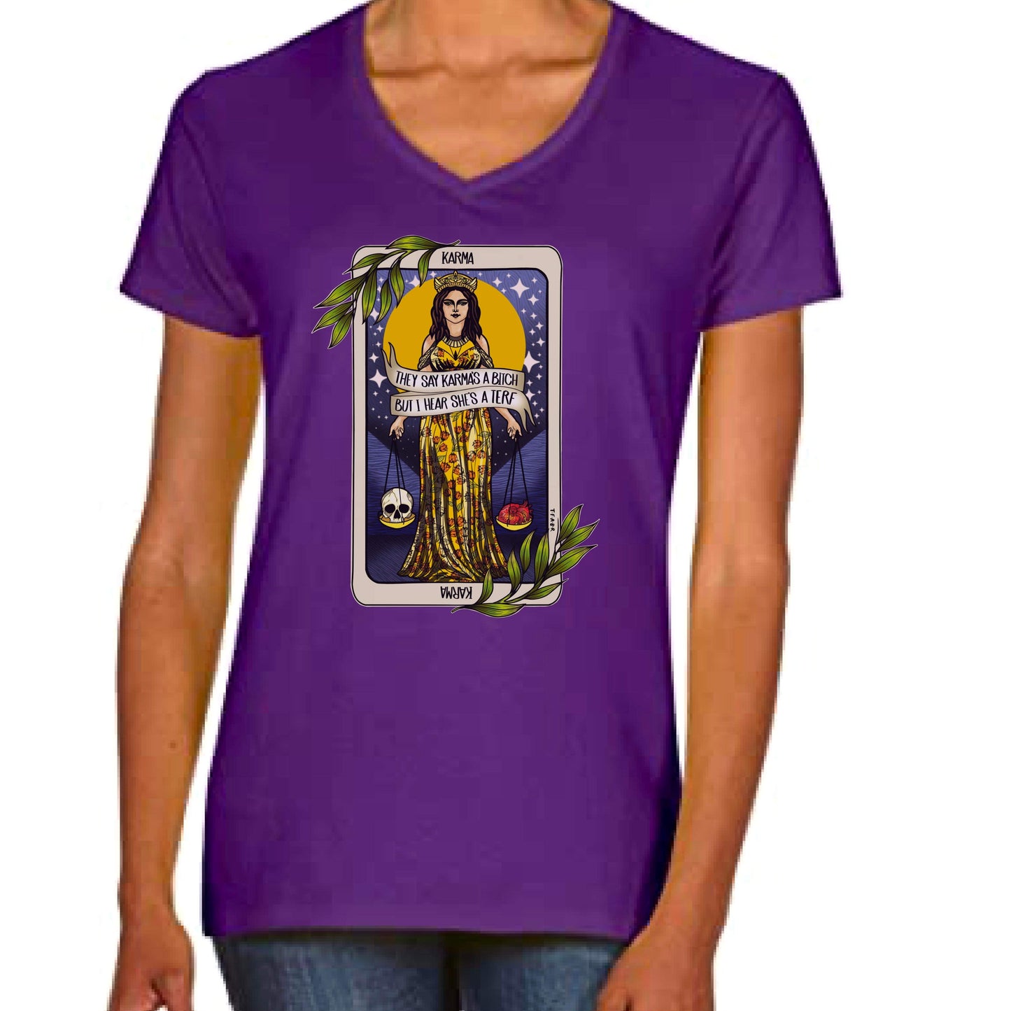 Karma Ladyfit VNeck T-Shirt