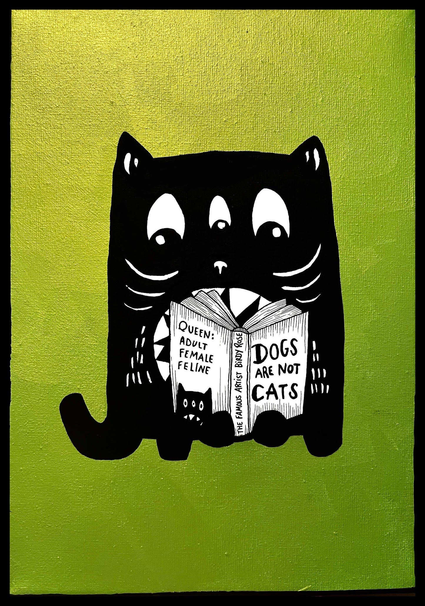 Cat Reading Original Painting