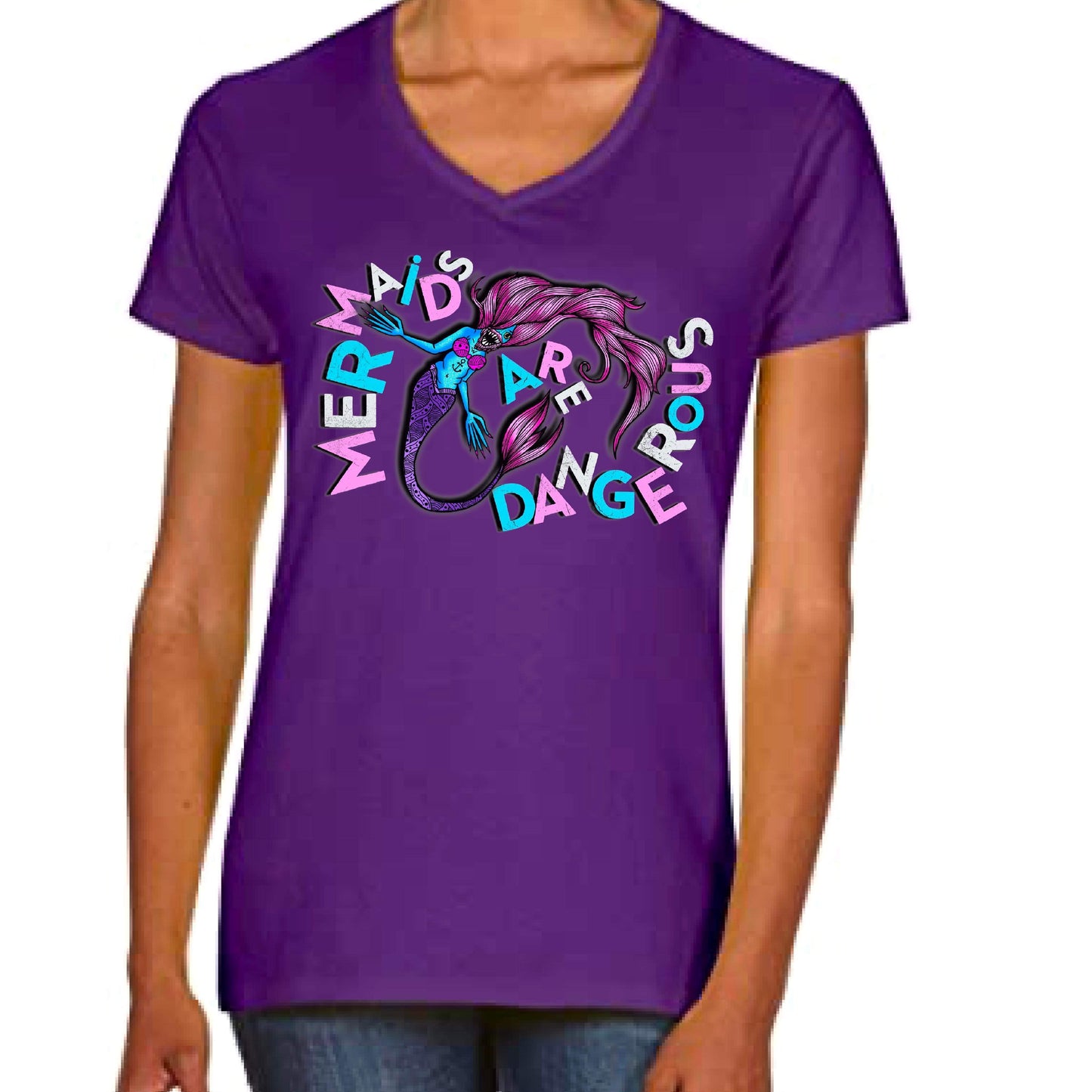 Mermaids V-Neck T-Shirt Ladyfit