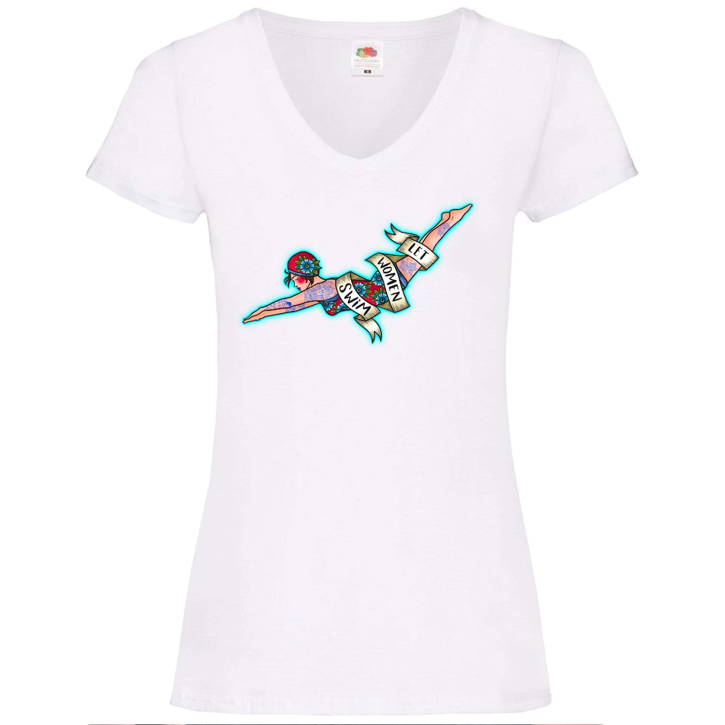 #LetWomenSwim VNeck T-Shirt Ladyfit