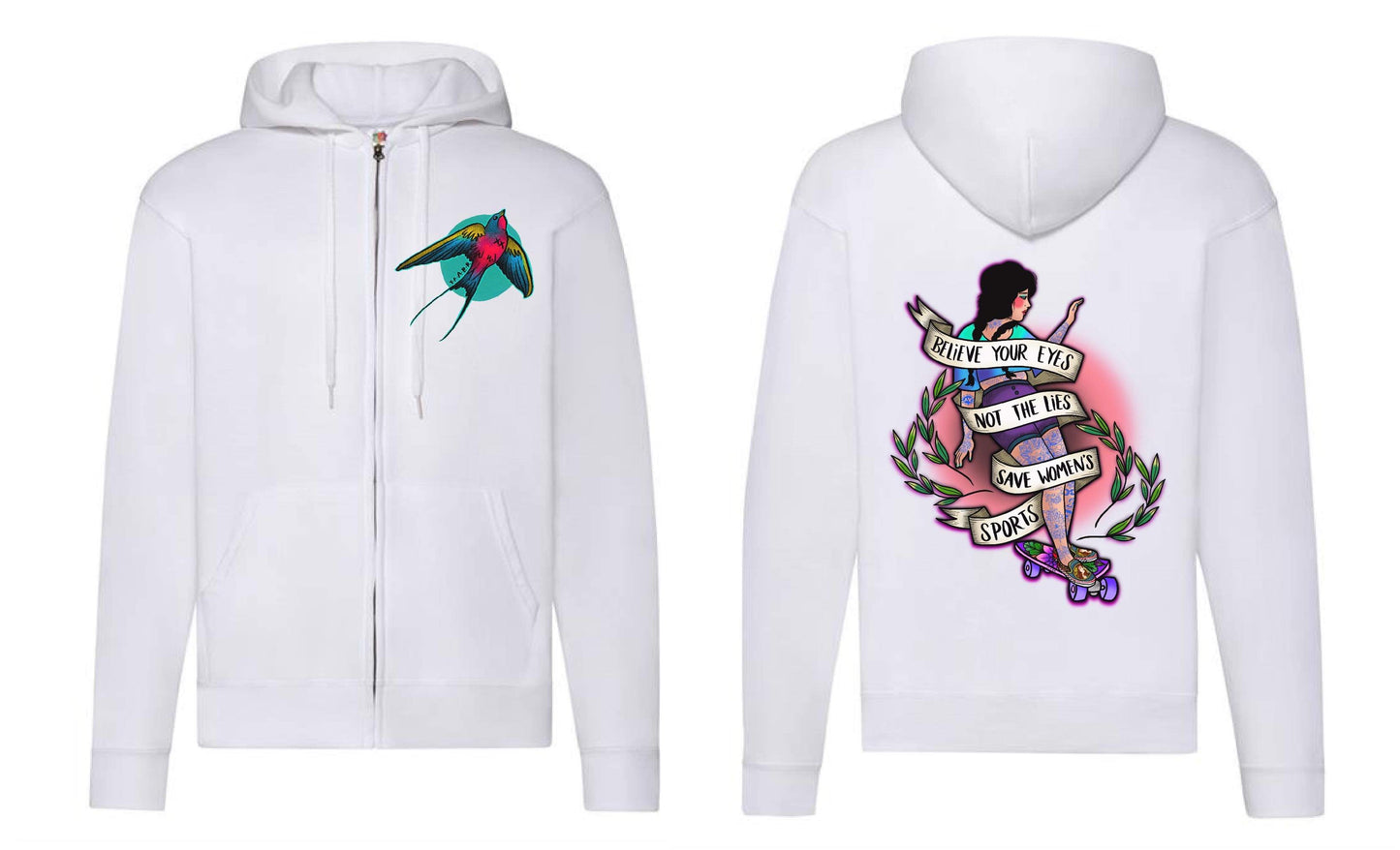 Save Womens Sports Zip-Up Hoodie