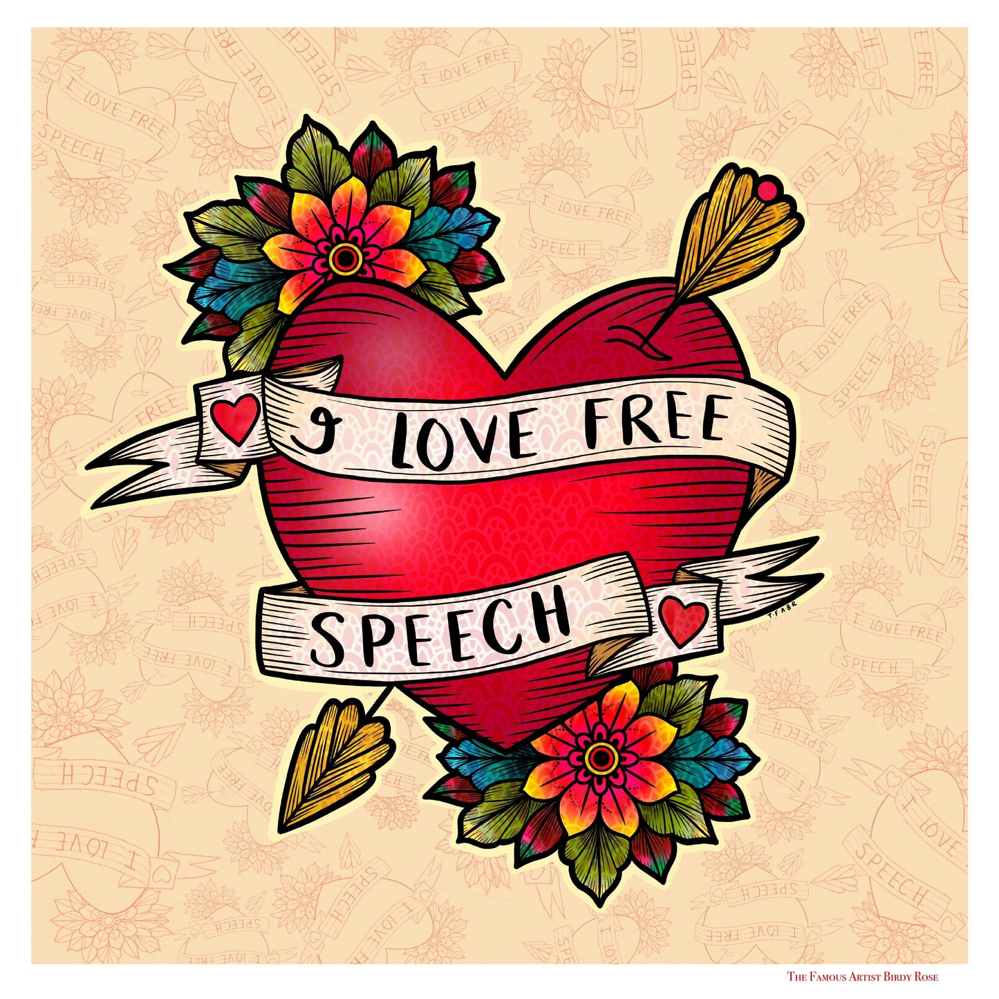 I <3 Free Speech Print