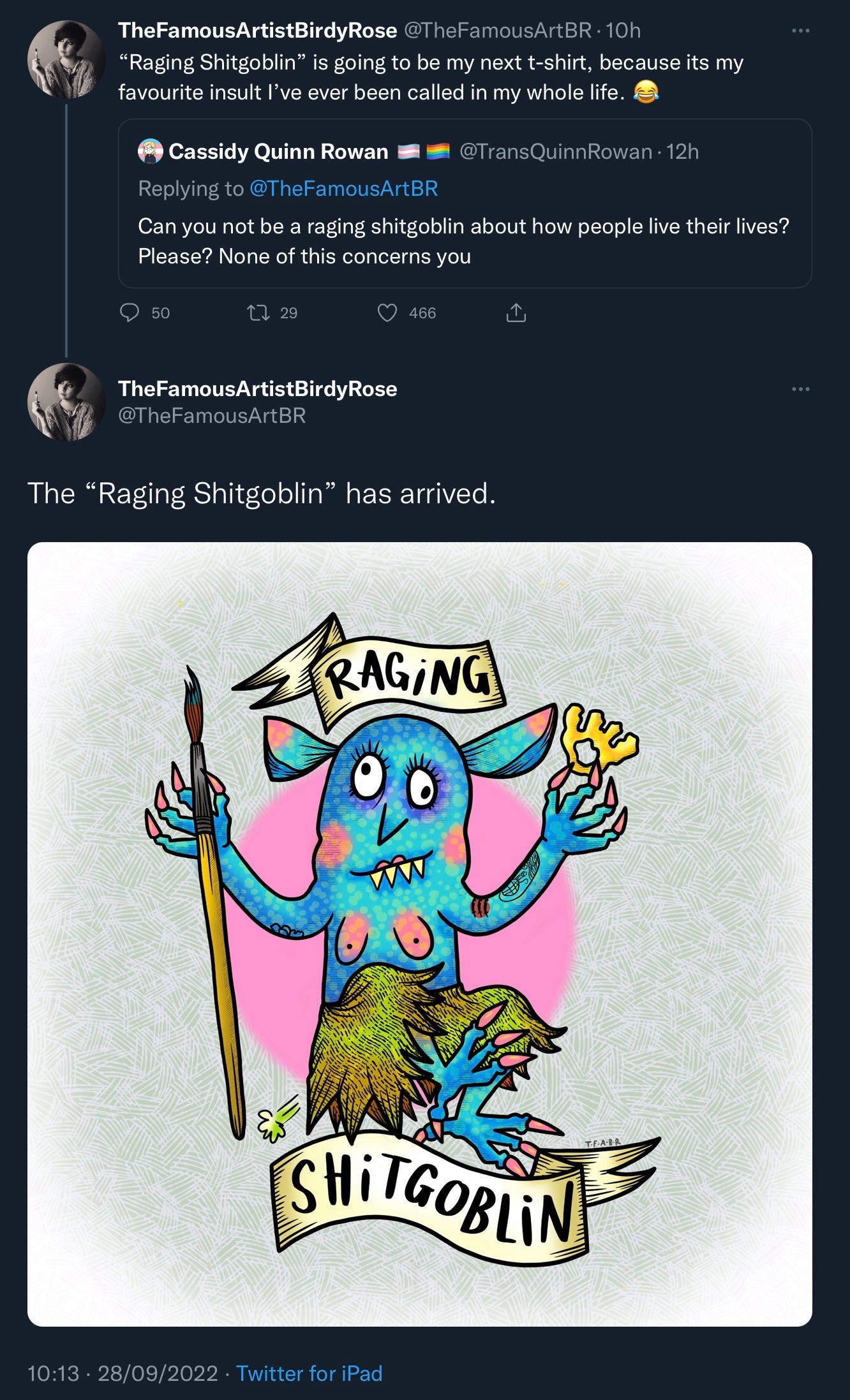 Raging ShitGoblin - Female Zip-Up Hoodie