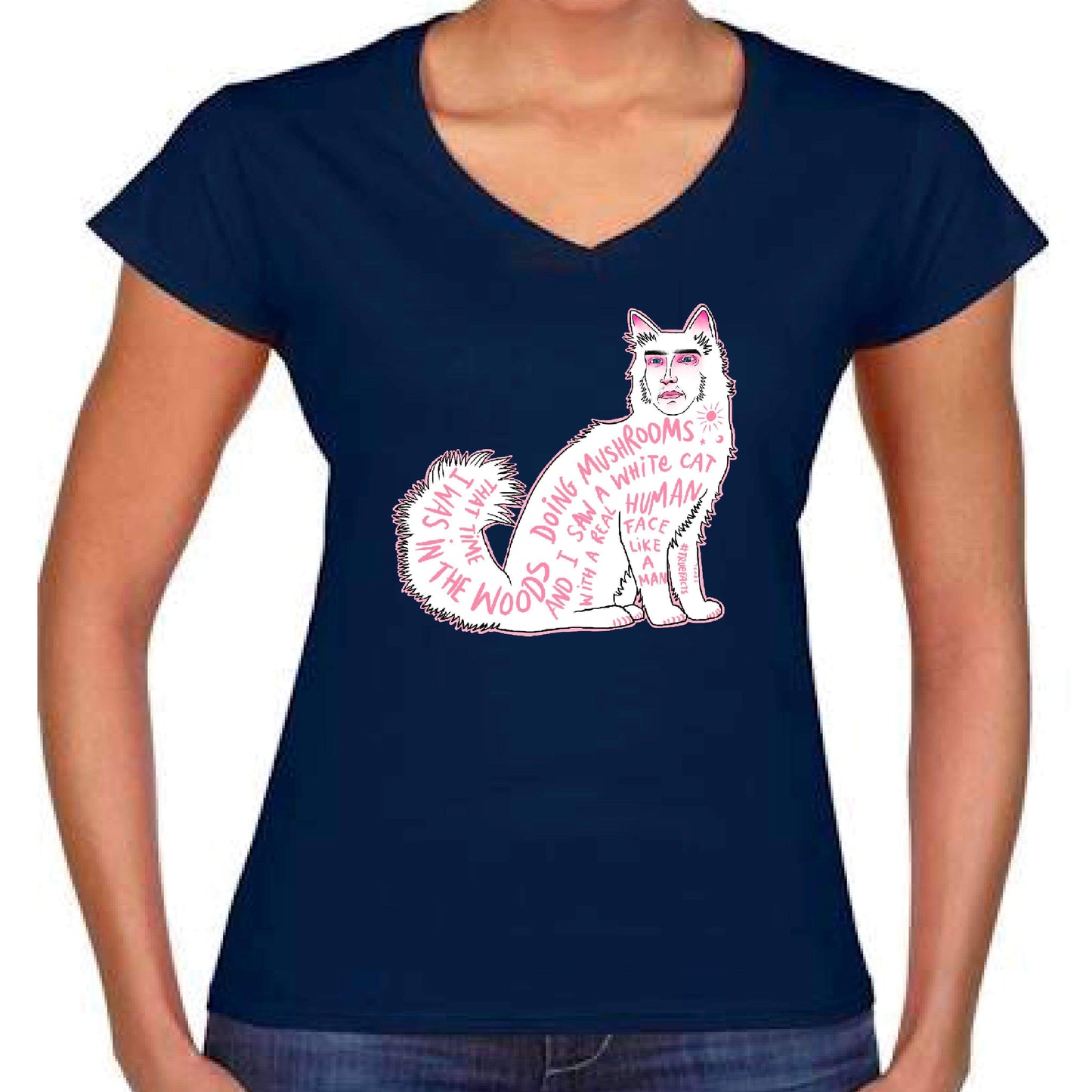 CatFace V-Neck Tee