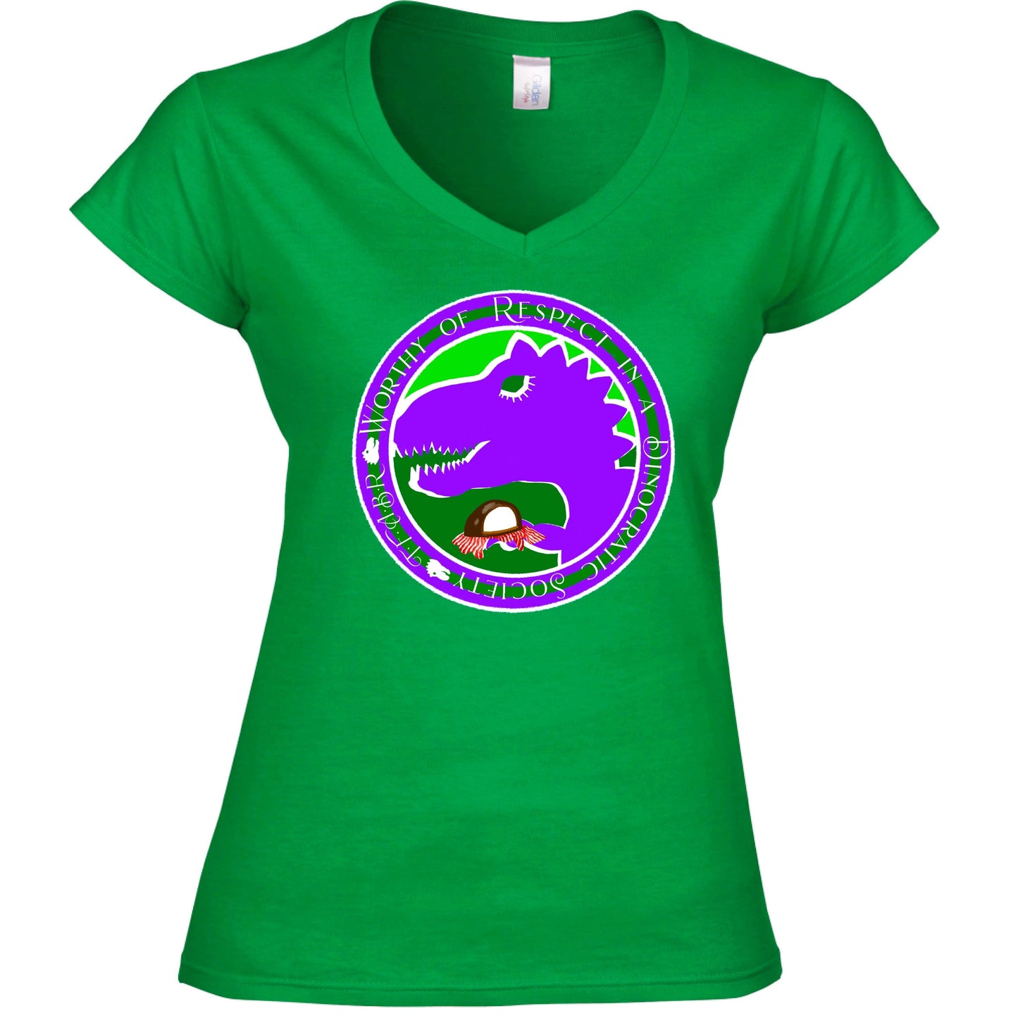 Dinocratic V-Neck ladyfit T-Shirt