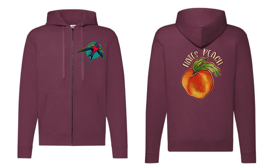 Hates Peach Zip-Up Hoodies