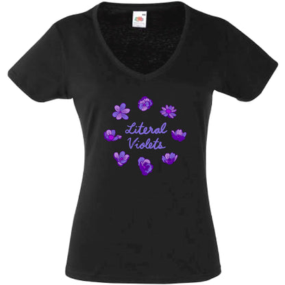 Literal Violets VNeck T-Shirt Ladyfit