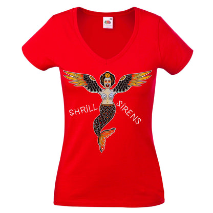 Shrill Sirens V-Neck T-Shirt Ladyfit