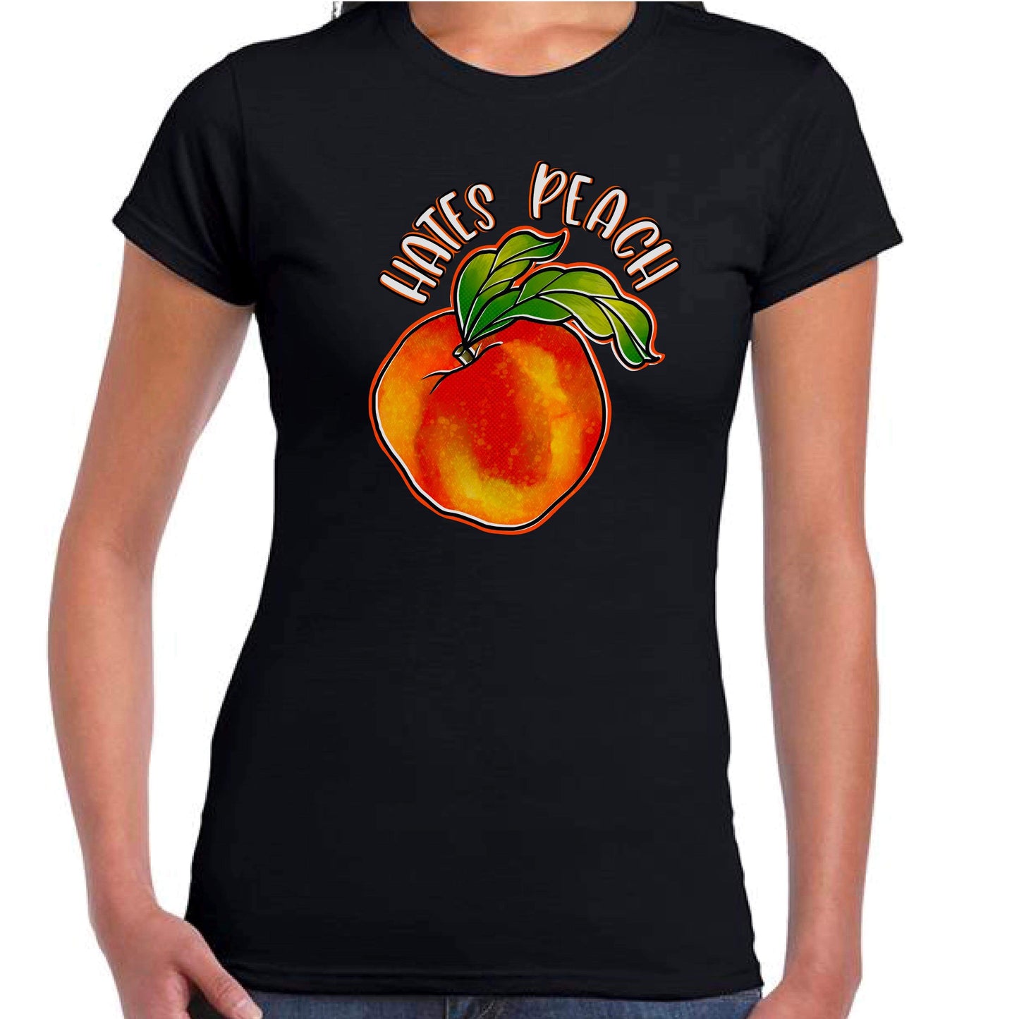 Hates Peach Ladyfit T-Shirt