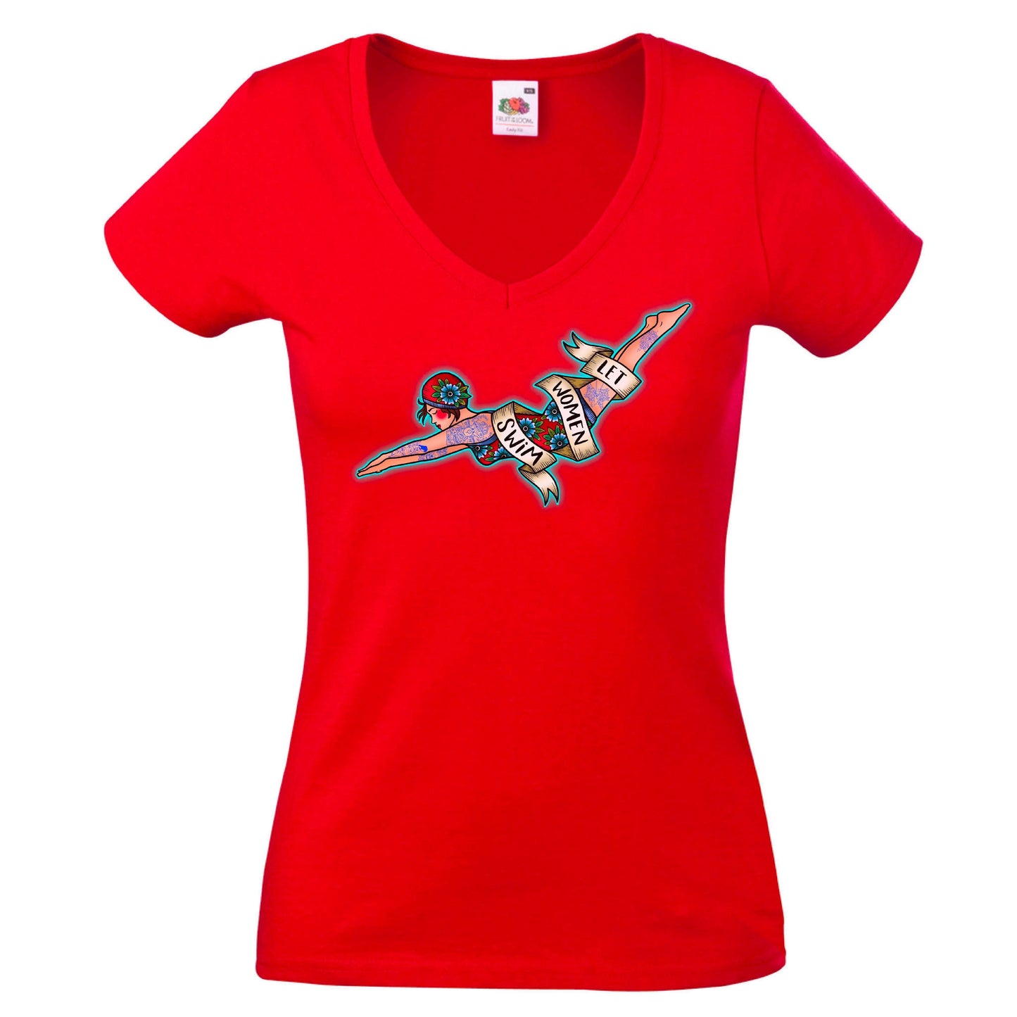 #LetWomenSwim VNeck T-Shirt Ladyfit