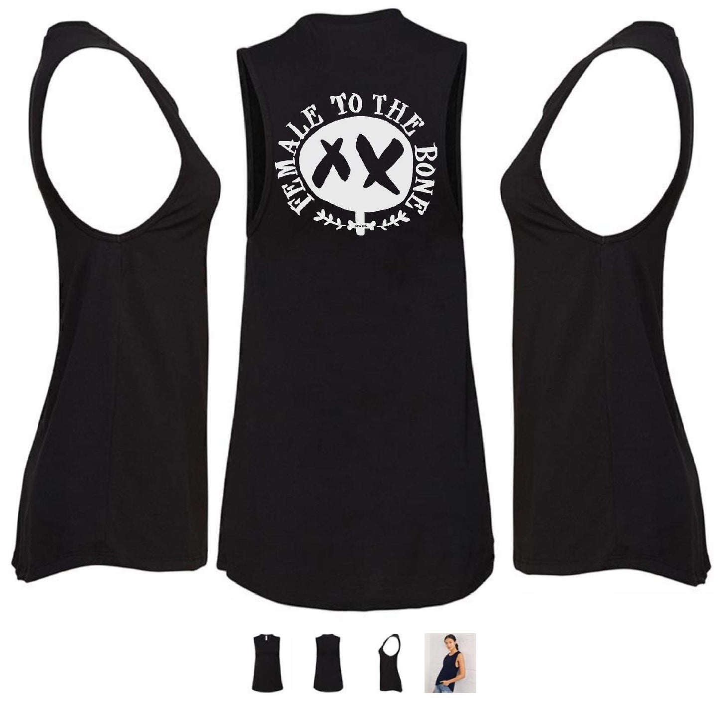 Female To The Bone - Front & Back Muscle Tank Vest Top