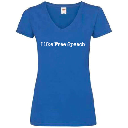 I Like Free Speech V-Neck T-Shirt Ladyfit