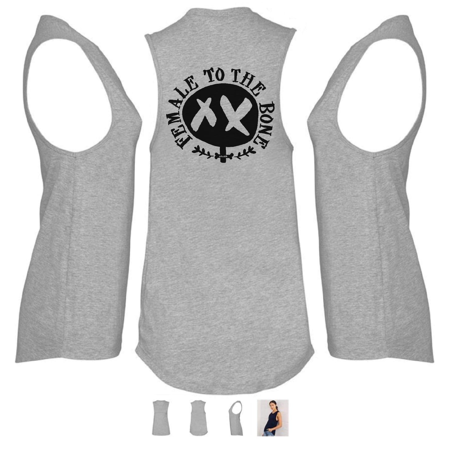 Female To The Bone - Front & Back Muscle Tank Vest Top