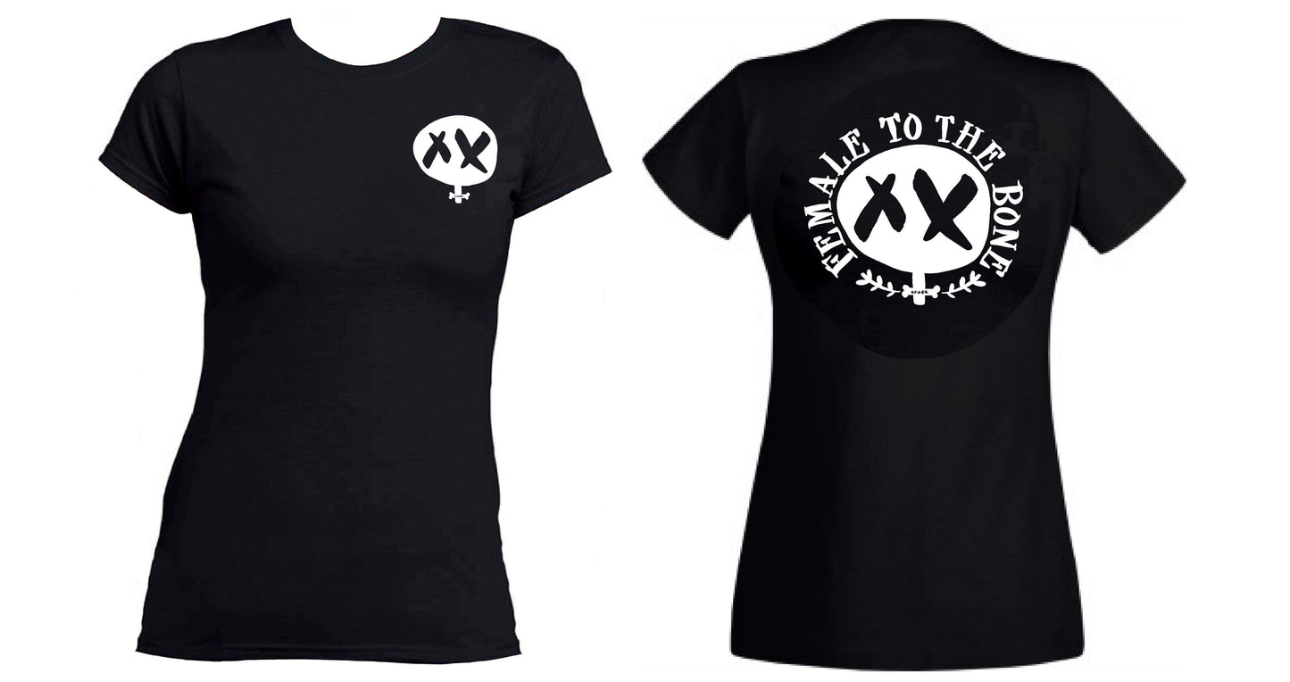 Female To The Bone - Front & Back Ladyfit T-Shirt